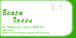 beata krecs business card